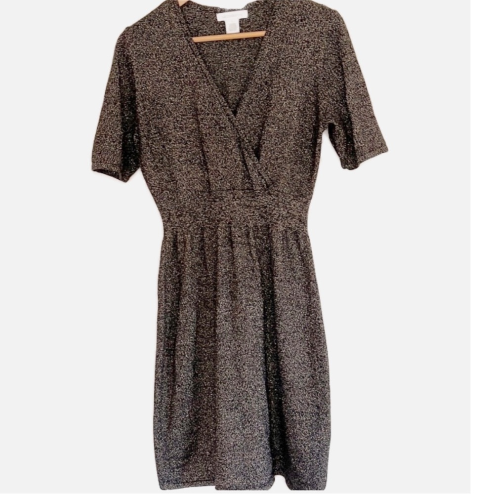 Liz Claiborne metallic knit sweater dress L